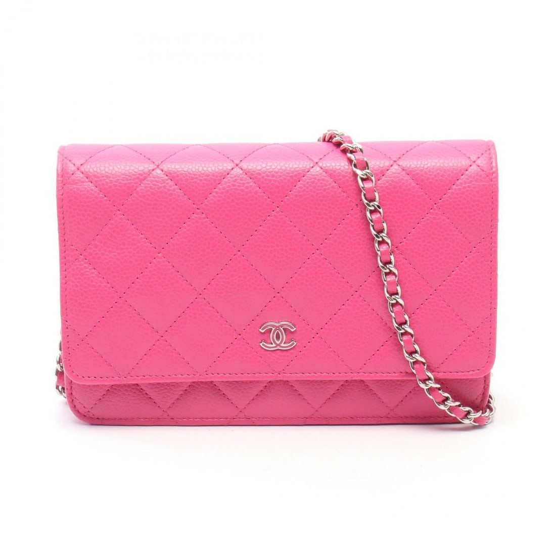 Chanel Matelassé Shoulder Bag/Handbag, Caviar Leather (Grained Calfskin), Women's, Pink, A33814: --- Catalog ---Category: SizeSize (HxWxD): 12cm x 19cm x 3cm / 4.72'' x 7.48'' x 1.18''Category: DesignType: Handbag, Shoulder bagColor: PinkGender: WomenMaterial: Grained Calfskin Hardware Color: Sil