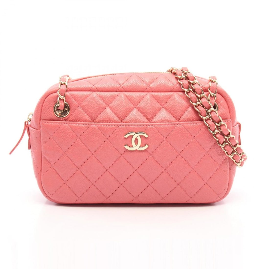 Chanel Matelassé Shoulder Bag/Handbag, Caviar Leather (Grained Calfskin), Women's, Pink: --- Catalog ---Category: SizeSize (HxWxD): 15.5cm x 23cm x 7cm / 6.1'' x 9.05'' x 2.75''Category: DesignType: Handbag, Shoulder bagColor: PinkGender: WomenMaterial: Grained Calfskin Hardware Color: Go