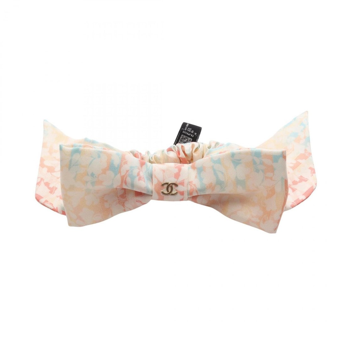 Chanel Coco Mark Floral Ribbon Scrunchie, Silk, Women's, White/Multicolor: --- Catalog ---Category: SizeSize (LxW): 12cm x 20cm / 4.72'' x 7.87''Category: DesignType: ScrunchieColor: Multi-color, WhiteGender: WomenMaterial: SilkCategory: GeneralBrand: Chanel--- Item List ---