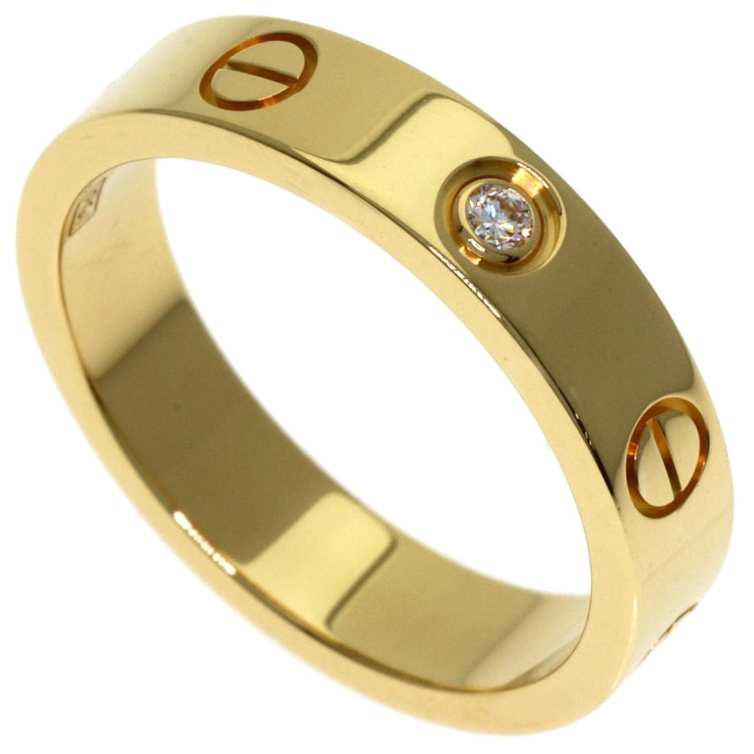 Cartier Mini Lovelink 1P Diamond Ring #50 18K Yellow Gold Women's CARTIER: --- Catalog ---Category: SizeWidth: 4mm / 0.16''Weight: 4.6g / 0.16oz.JP Size: 10US Size: 5.5Category: DesignType: Band ringStone: DiamondGender: WomenMaterial: Yellow gold (18K)Category: GeneralLine: