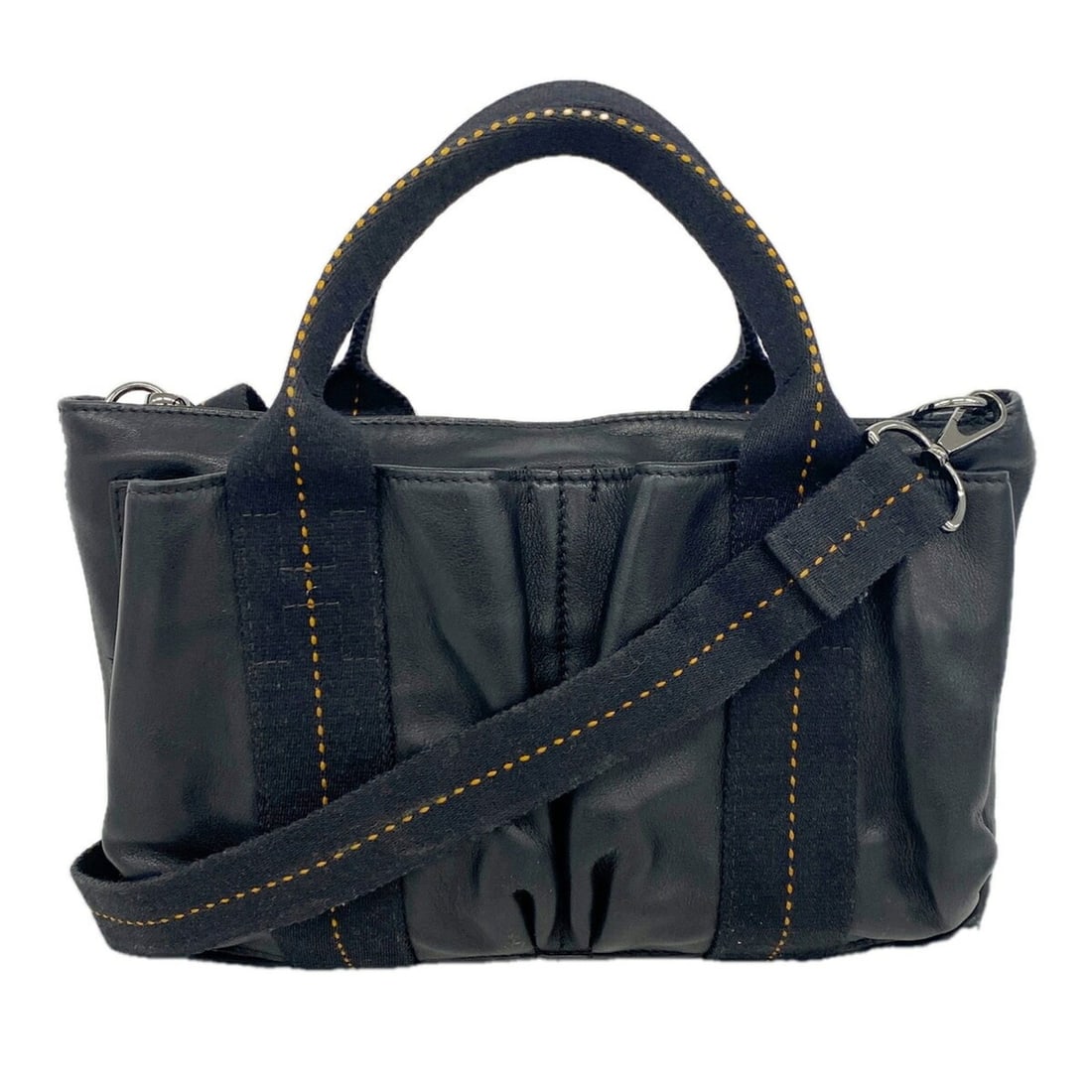 Hermes Caravan Horizontal Leather Handbag, Black, 2-way bag for women: --- Catalog ---Category: SizeSize (HxWxD): 17cm x 29cm x 7.5cm / 6.69'' x 11.41'' x 2.95''Category: DesignType: HandbagColor: BlackGender: WomenMaterial: Leather Hardware Color: SilverCategory: Genera