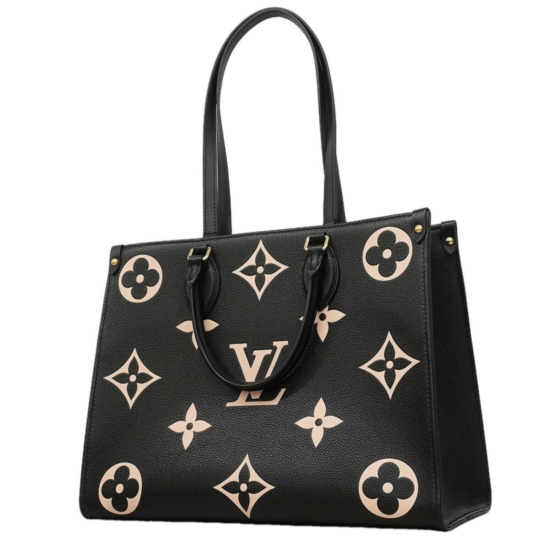 Louis Vuitton Monogram Empreinte Bicolor OnTheGo MM Tote Bag M45495 Black Beige 2-way bag for women: --- Catalog ---Category: SizeSize (HxWxD): 26.5cm x 34.5cm x 15cm / 10.43'' x 13.58'' x 5.9''Category: DesignType: Tote bagColor: Beige, BlackGender: WomenCategory: GeneralMPN: M45495Brand: Louis Vuit