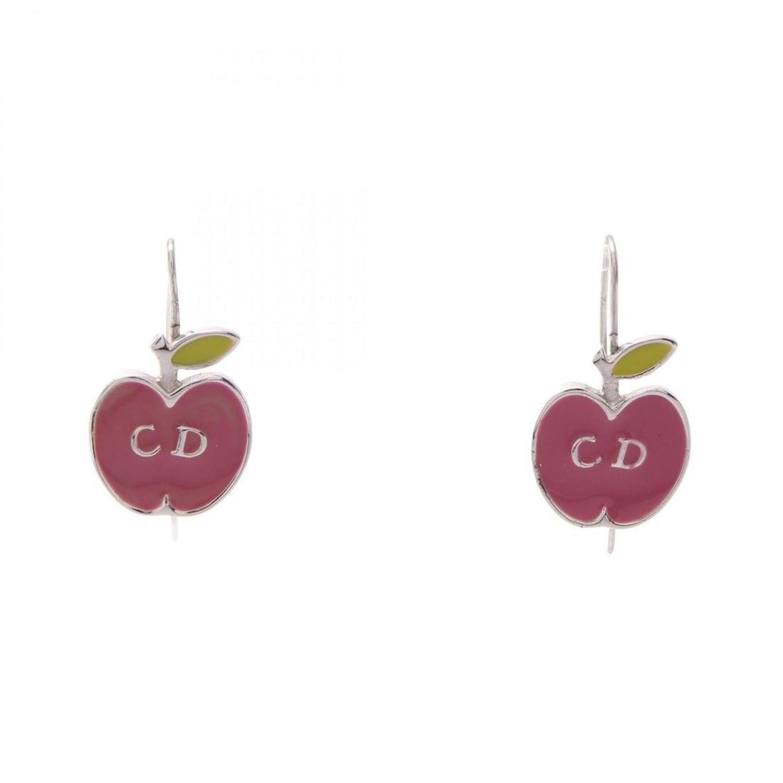 Christian Dior Dior CD Logo Apple Earrings, Metal Jewelry, Women's, Silver/Pink Tones: --- Catalog ---Category: SizeSize (HxWxD): 16.00mm x 13.00mm / 0.63'' x 0.51''Category: DesignType: Drop earringsColor: Pink, SilverGender: WomenMaterial: MetalCategory: GeneralBrand: Christian Dior--