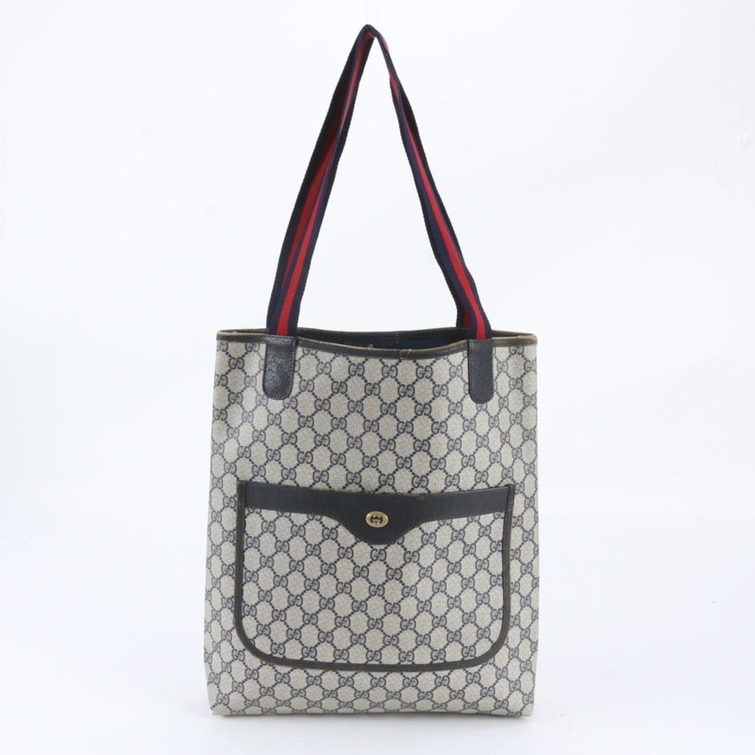 Gucci GG Supreme 89 02 003 Leather Tote Bag Shoulder Navy Blue Men's Women's: --- Catalog ---Category: SizeSize (HxWxD): 37cm x 31cm x 9cm / 14.56'' x 12.2'' x 3.54''Category: DesignType: Shoulder bag, Tote bagColor: NavyGender: Men,WomenMaterial: Leather , Coated canvas Catego