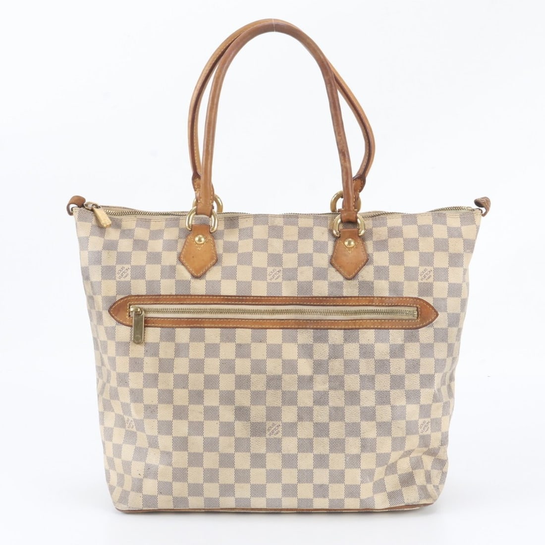 Louis Vuitton Damier Azur Saleya GM N51184 Leather Tote Bag Shoulder Handbag for Women: --- Catalog ---Category: SizeSize (HxWxD): 33cm x 34cm x 22cm / 12.99'' x 13.38'' x 8.66''Category: DesignType: Handbag, Shoulder bag, Tote bagColor: BeigeGender: WomenMaterial: Leather , Coated canva
