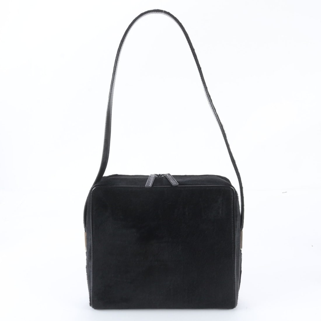 Gucci calfskin leather shoulder bag/handbag, black, brand name, women's. (1 of 14)