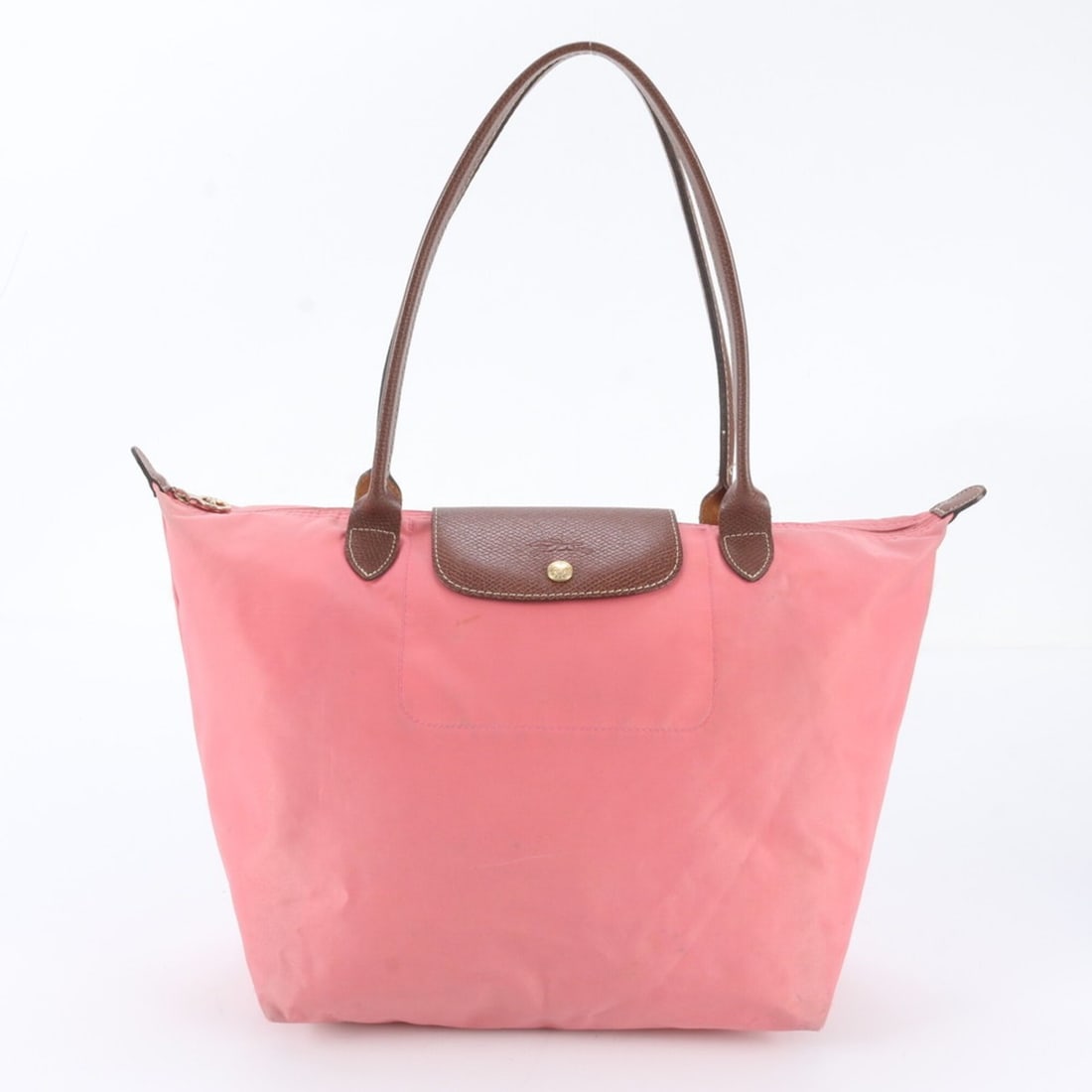 Longchamp Le Pliage Leather Nylon Tote Bag Shoulder Pink Women's (1 of 13)