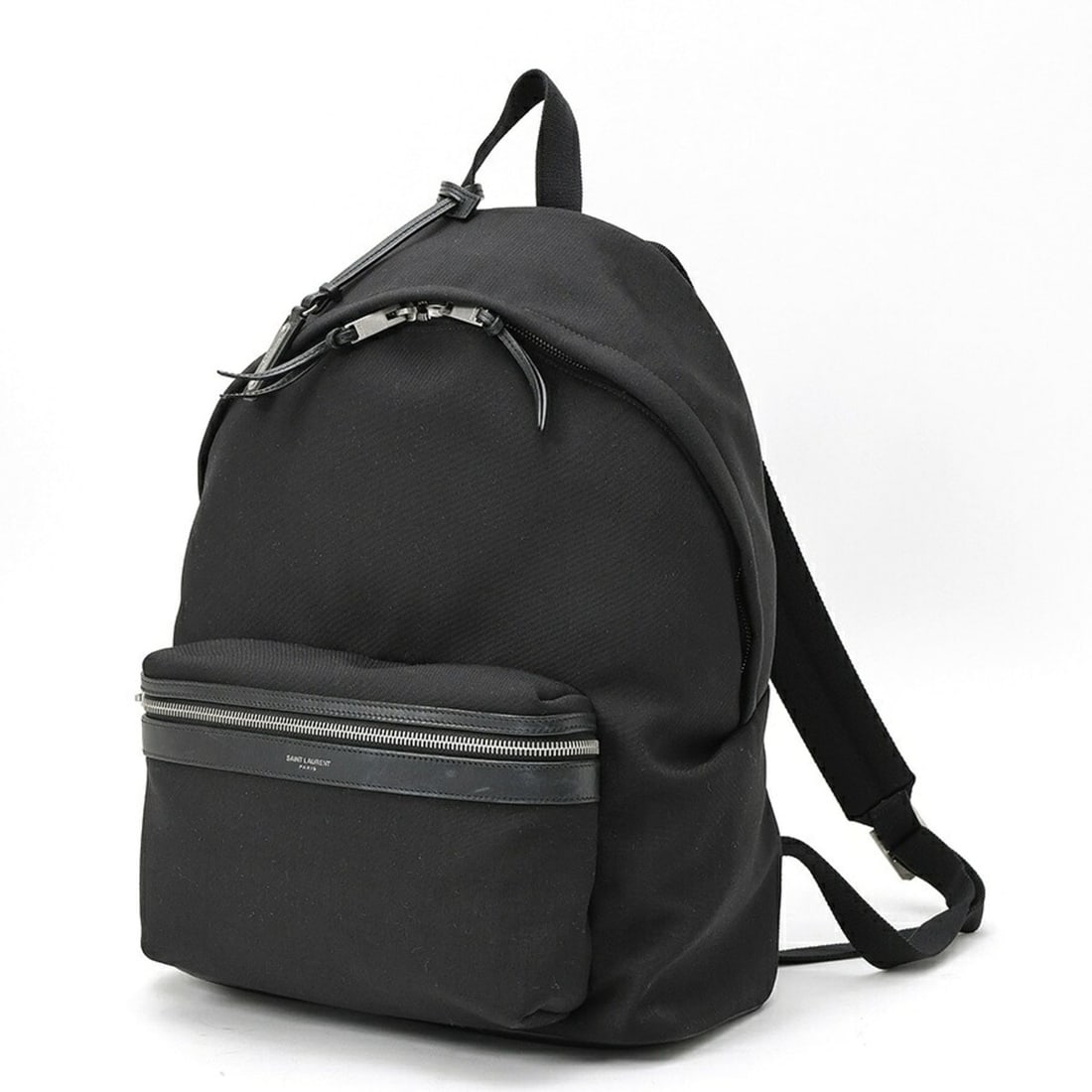 Saint Laurent City Backpack, 465448, Canvas/Leather, Black (1 of 17)