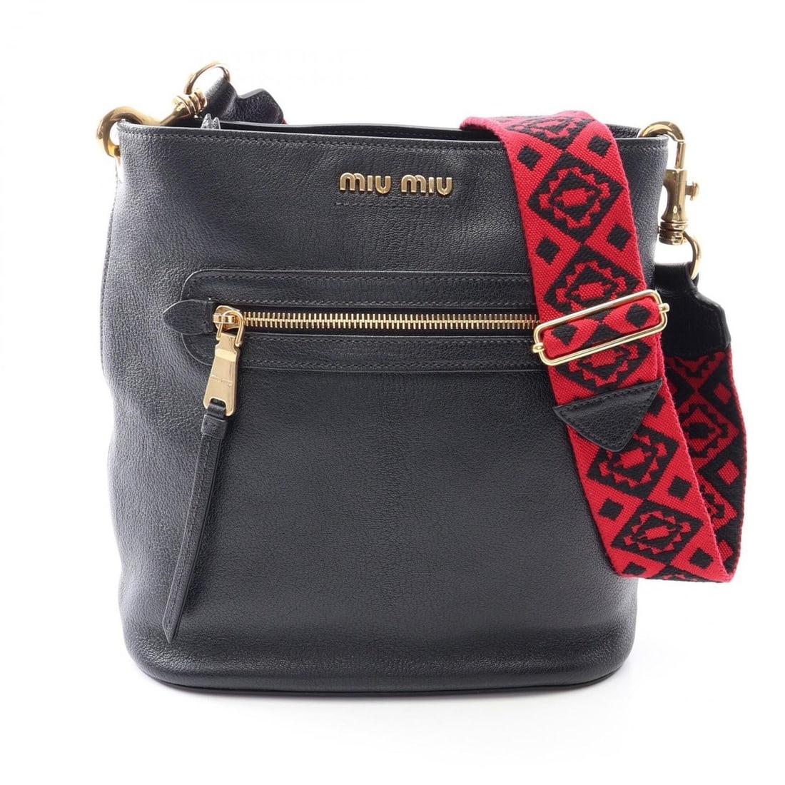 Miu Miu Miu Madras Shoulder Bag Handbag Leather Women's Black 5BE026: --- Catalog ---Category: SizeSize (HxWxD): 26cm x 25cm x 14cm / 10.23'' x 9.84'' x 5.51''Category: DesignType: Handbag, Shoulder bagColor: BlackGender: WomenMaterial: Leather Category: GeneralBrand: M