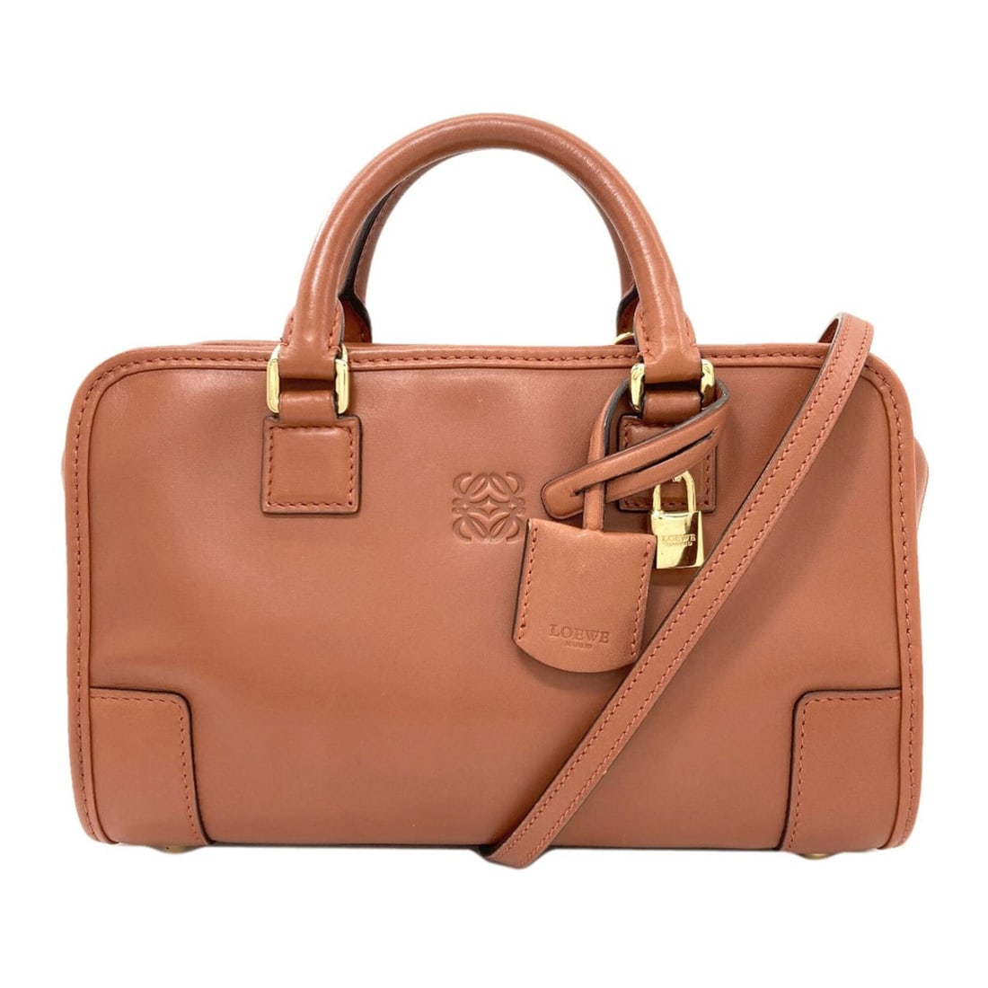 Loewe Amazona 2-Way Handbag, Calfskin, Women's: --- Catalog ---Category: SizeSize (HxWxD): 15cm x 23.5cm x 9cm / 5.9'' x 9.25'' x 3.54''Category: DesignType: HandbagColor: BrownGender: WomenMaterial: Leather Category: GeneralBrand: Loewe--- Item Li