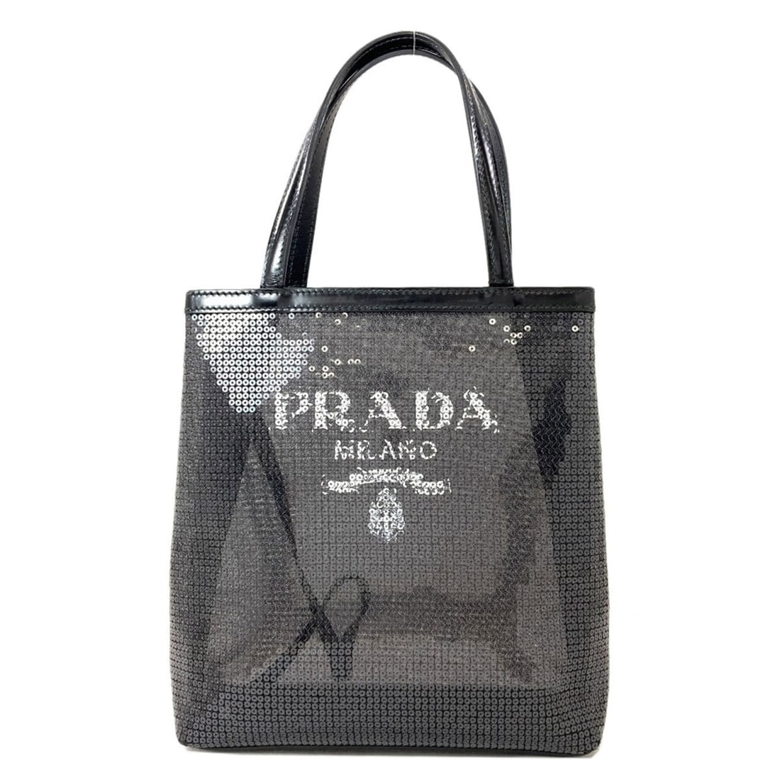 Prada sequin mesh handbag, sequined, women's, PRADA: --- Catalog ---Category: SizeSize (HxWxD): 22cm x 19.5cm x 7.5cm / 8.66'' x 7.67'' x 2.95''Category: DesignType: HandbagColor: BlackGender: WomenMaterial: Spangles Category: GeneralBrand: Prada--- Ite