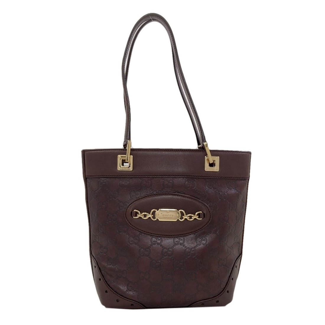 Gucci 145994 GG Signature Shima Horsebit Handbag Leather Women's GUCCI (1 of 14)