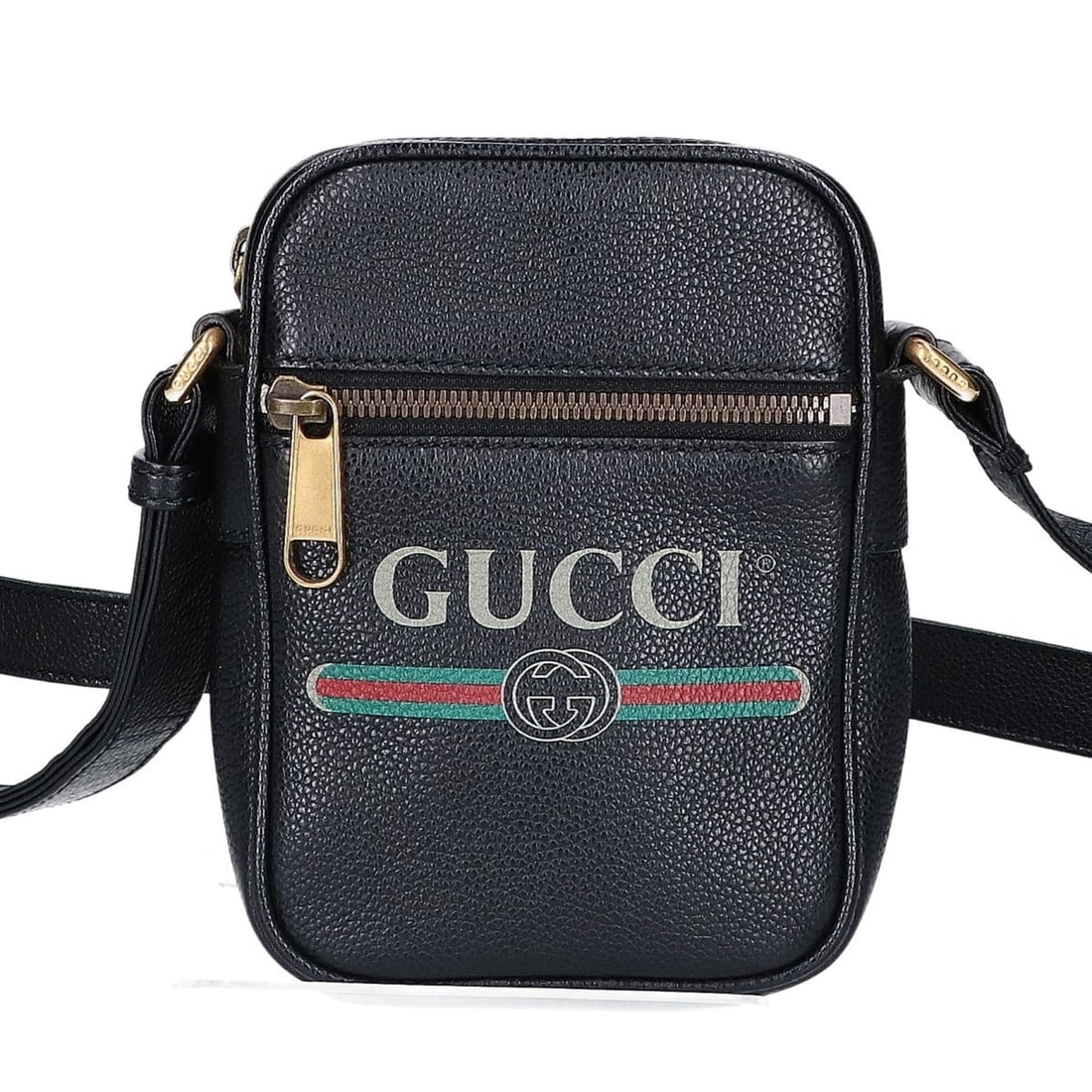 GUCCI 574803 Logo Print Shoulder Bag, Black, Men's: --- Catalog ---Category: SizeSize (HxWxD): 17.5cm x 12cm x 4.5cm / 6.88'' x 4.72'' x 1.77''Category: DesignType: Shoulder bagColor: BlackGender: MenMaterial: Leather Category: GeneralBrand: Gucci--- I