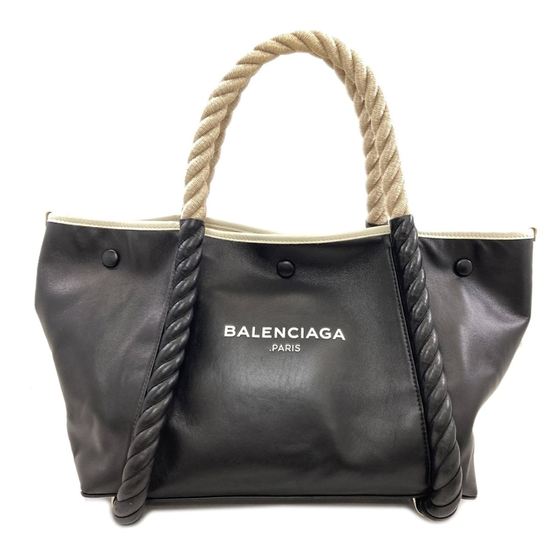 Balenciaga 339933 Navy Cabas Rope Handle Tote Bag Calfskin Women's BALENCIAGA (1 of 18)