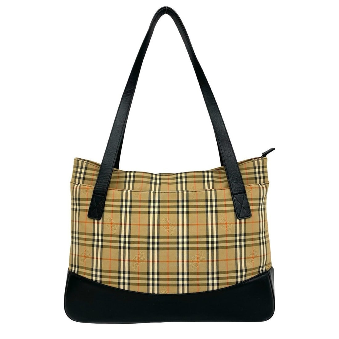 BURBERRY Nova Check Pattern Canvas Leather Tote Bag Handbag Beige Black 69589: --- Catalog ---Category: SizeSize (HxWxD): 29cm x 39cm x 9cm / 11.41'' x 15.35'' x 3.54''Category: DesignType: Handbag, Tote bagColor: Beige, BlackGender: WomenMaterial: Canvas , Leather Category: Gen