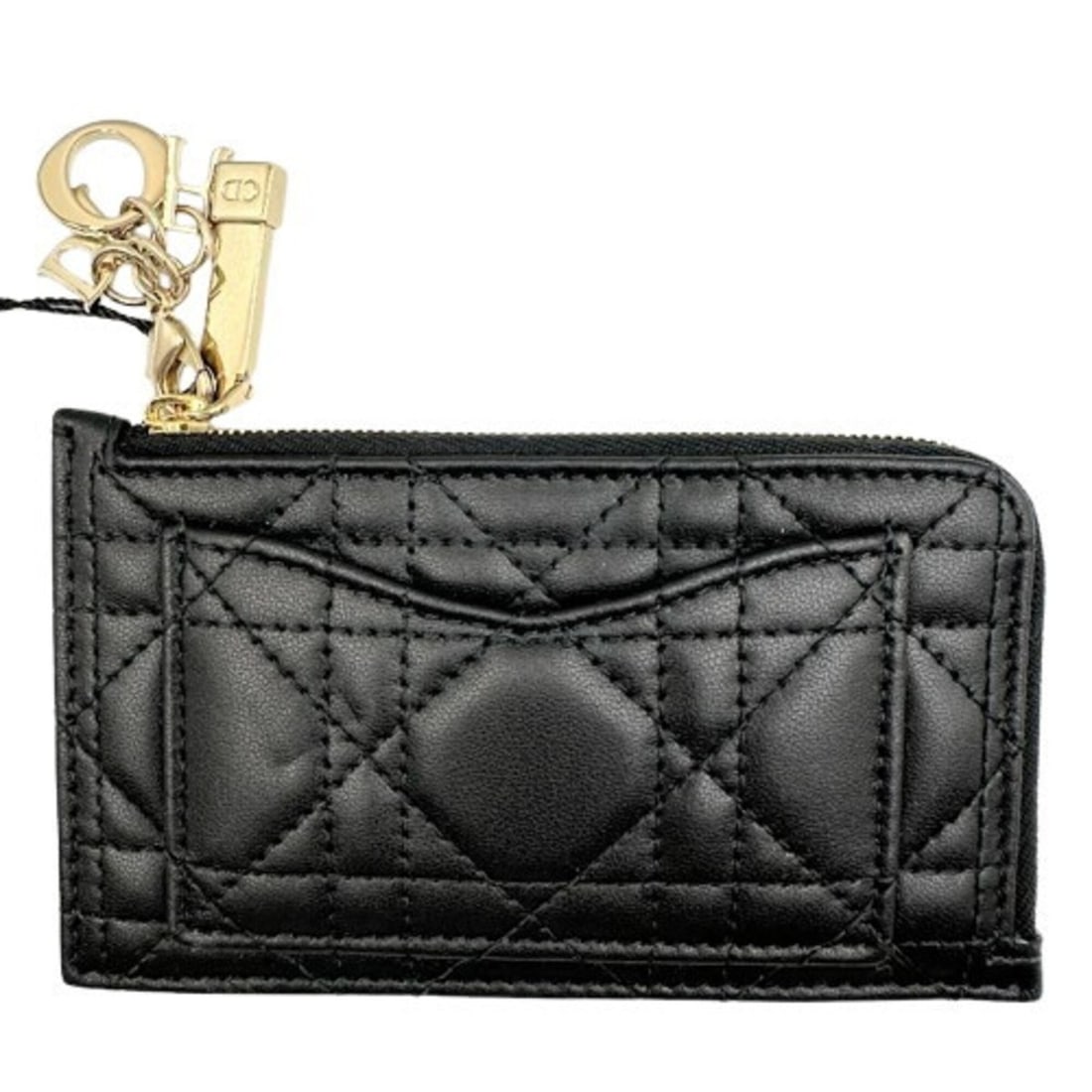 Christian Dior Fragment Case, Black Card Case: --- Catalog ---Category: DesignType: Card caseColor: BlackGender: WomenMaterial: Leather Leather/Fur Type: LambskinCategory: GeneralBrand: Christian DiorCategory: Physical PropertiesSize (HxWxD): 8cm 