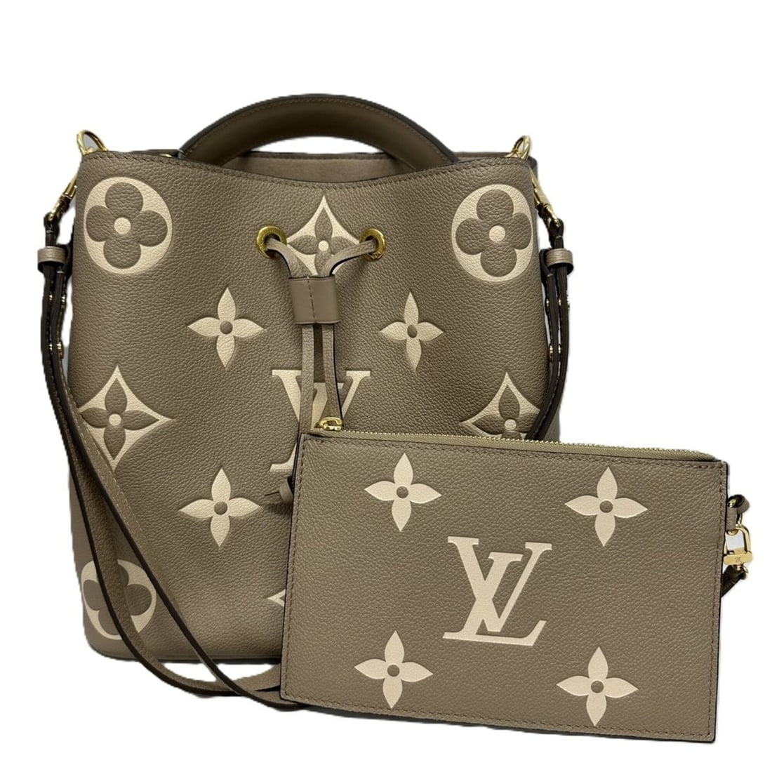 Louis Vuitton NeoNoe MM M45555 Bicolor Monogram Empreinte Tourtrelle Cream Shoulder Bag Handbag for (1 of 8)