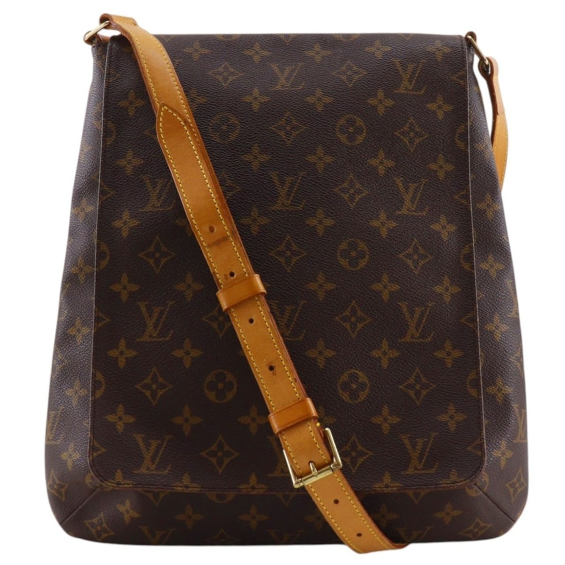 Louis Vuitton Musette Shoulder Bag M51256 Monogram Canvas 2000 Brown AS0020 Crossbody A4 Flap Unisex (1 of 18)
