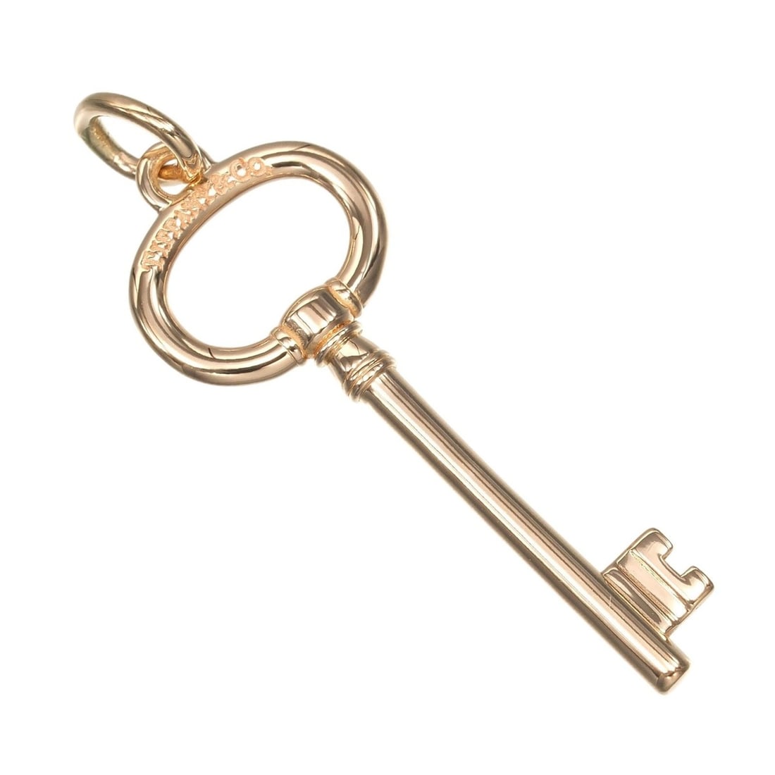 Tiffany & Co. Oval Key Pendant Top, 18K Pink Gold, Approx. 3g.: --- Catalog ---Category: SizeWeight: 3g / 0.1oz.Pendant Size: 34.5mm x 12.4mm / 1.35'' x 0.48''Category: DesignGender: WomenMaterial: Pink gold (18K)Pendant Type: PendantNecklace Type: PendantCategory