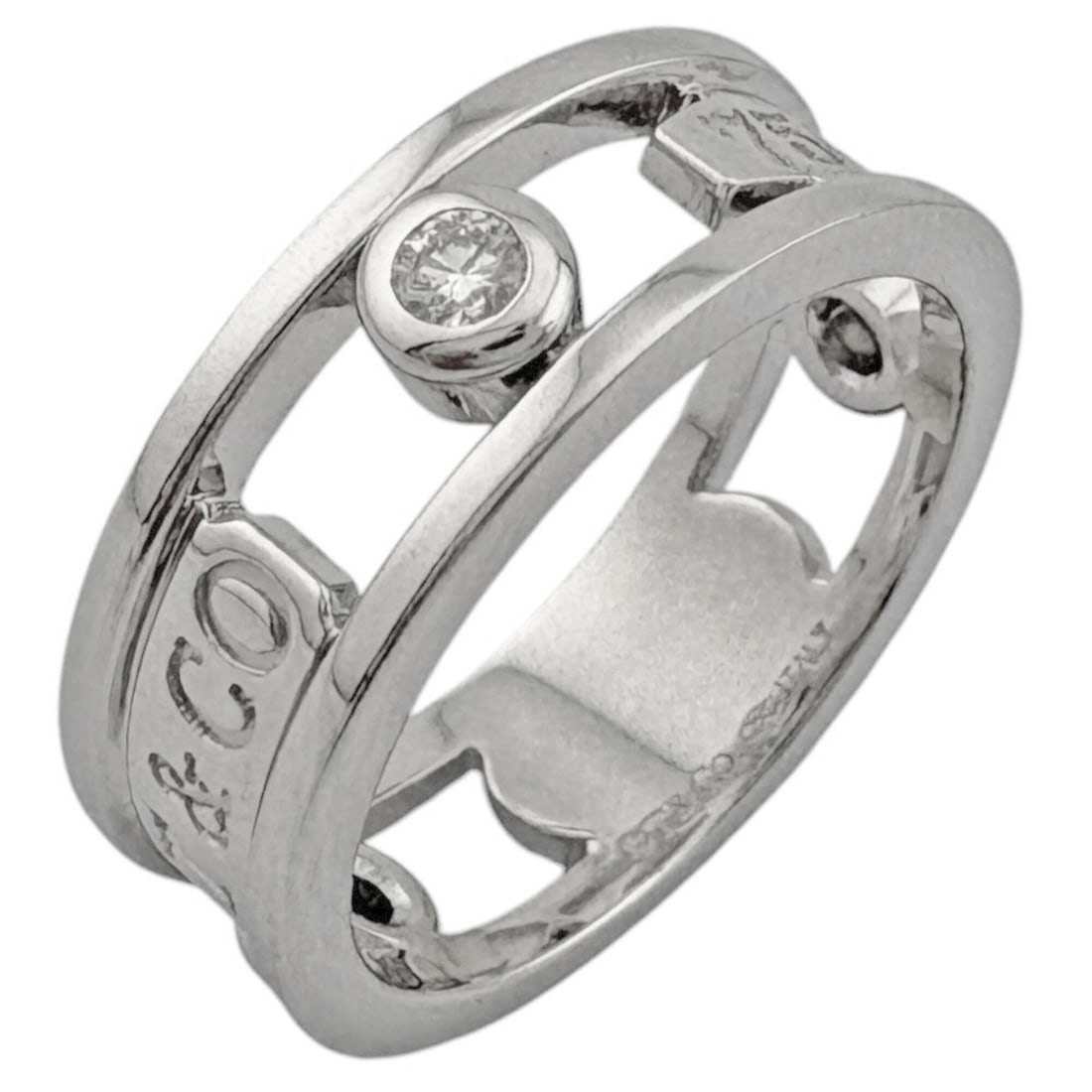 Tiffany & Co. 1837 Element Ring, 18K White Gold, 3ct Diamond, Women's, Pre-owned.: --- Catalog ---Category: SizeJP Size: 10.5US Size: 5.5Category: DesignType: Band ringColor: SilverGender: WomenMaterial: White gold (18K)Category: GeneralBrand: Tiffany--- Item List ---Section: Condit