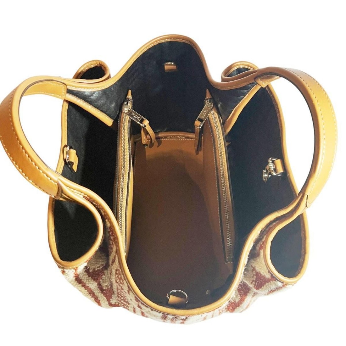 Tod's handbag, canvas and leather. - 6