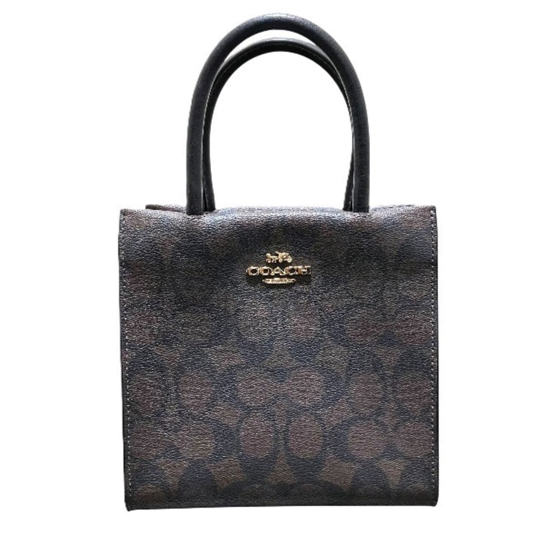 Coach Mini Carry Crossbody Handbag, Signature Canvas Leather, 5693: --- Catalog ---Category: SizeSize (HxWxD): 16.5cm x 8.5cm / 6.49'' x 3.34''Category: DesignType: HandbagColor: Black, BrownGender: WomenMaterial: Canvas , Leather Category: GeneralMPN: 5693Brand: Coac