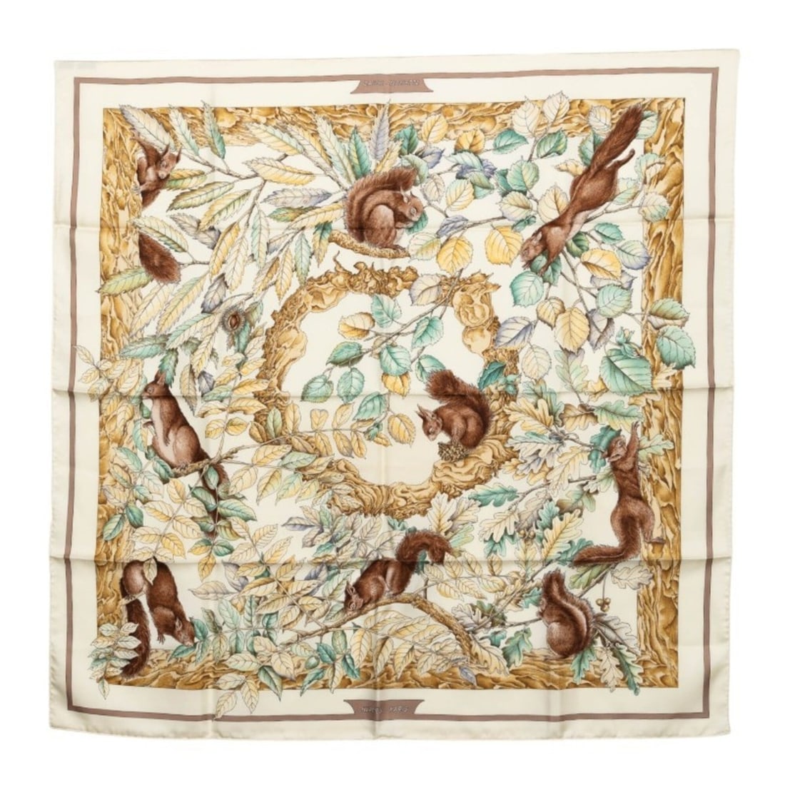 Hermes Carre 90 CASSE NOISETTE (Nutcracker) Scarf/Muffler, Beige Multicolor Silk, Women's: --- Catalog ---Category: SizeSize (LxW): 89cm x 89.5cm / 35.03'' x 35.23''Category: DesignType: ScarfColor: Beige, Multi-colorGender: WomenMaterial: Silk Category: GeneralBrand: Hermes--- Item List --