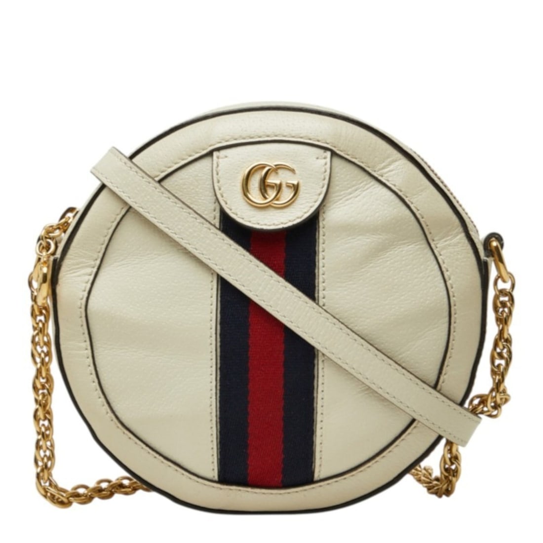Gucci Ophidia Mini Round Double G Web Stripe Crossbody Chain Shoulder Bag 550618 White Leather: --- Catalog ---Category: SizeSize (HxWxD): 18cm x 19cm x 4.5cm / 7.08'' x 7.48'' x 1.77''Category: DesignType: Shoulder bagColor: WhiteGender: WomenMaterial: Leather Category: GeneralMPN: 550618Brand: