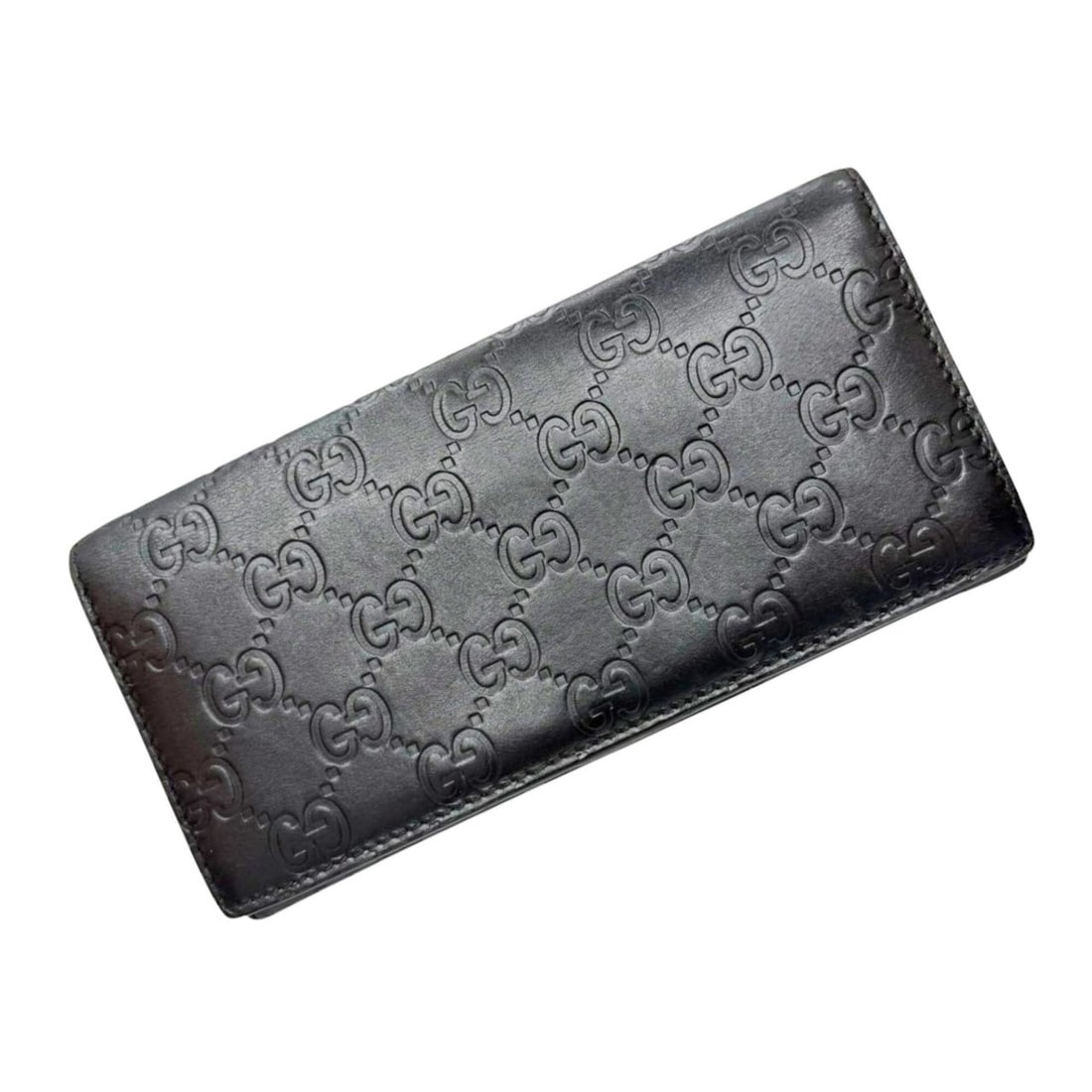 GUCCI Gucci Long Wallet, Leather, Black, Guccissima, 146229, Black Men's: --- Catalog ---Category: SizeSize (HxWxD): 9cm x 17.5cm x 2.3cm / 3.54'' x 6.88'' x 0.9''Category: DesignType: Long wallet (bi-fold)Color: BlackGender: MenMaterial: Leather Category: GeneralLine: Gucc