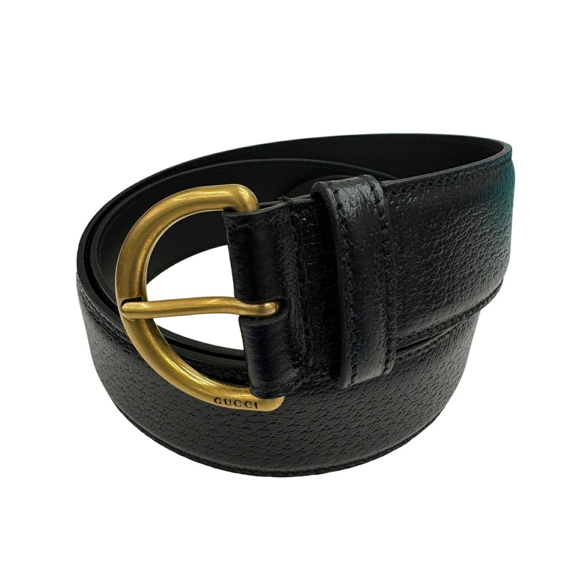 GUCCI belt 573325 leather black men's and women's with gold hardware: --- Catalog ---Category: SizeWidth: 4cm / 1.57''Length: 101cm / 39.76''Category: DesignType: Standard beltColor: Black, GoldGender: MenMaterial (Strap): Leather Category: GeneralBrand: GucciModel: 573
