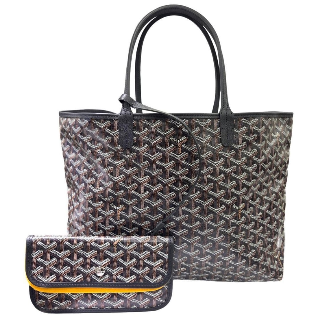 GOYARD Saint Louis PM Black Brown Tote Bag Shoulder for Men and Women, Coated Canvas Leather: --- Catalog ---Category: SizeSize (HxWxD): 27cm x 33cm x 14cm / 10.62'' x 12.99'' x 5.51''Category: DesignType: Shoulder bag, Tote bagColor: Black, BrownGender: Men,WomenMaterial: Coated canvas Catego