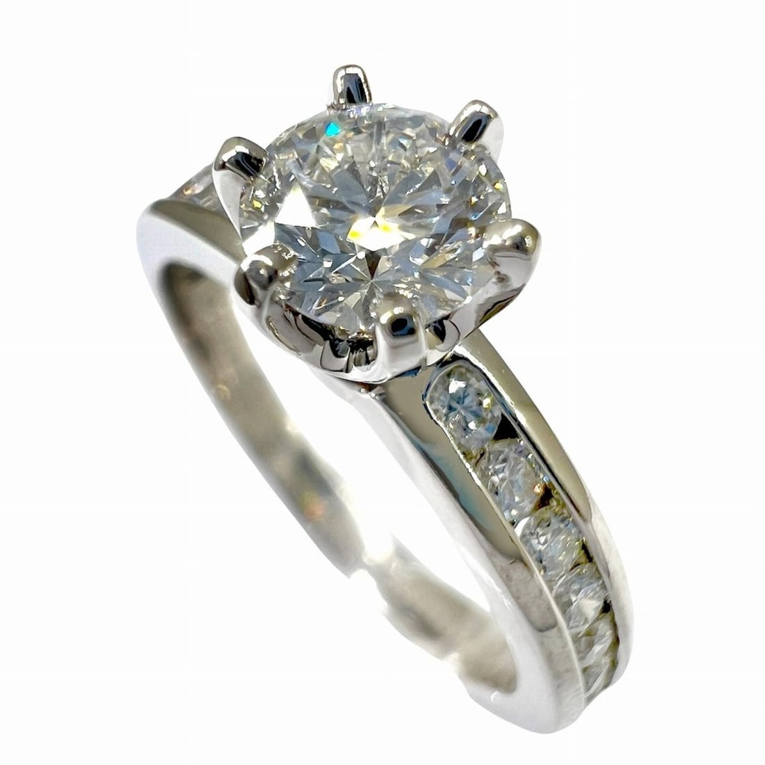 Tiffany & Co. PT950 Solitaire Channel Setting Ring, 0.39ct Platinum Diamond, 1P, Women's Ring (1 of 11)