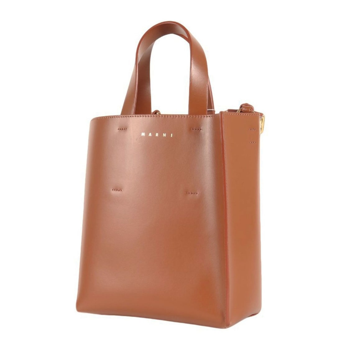 MARNI Museo Mini Bag, Brown, 2-Way Crossbody Handbag, Calf Leather, Made in Italy, Women's, Like New: --- Catalog ---Category: SizeSize (HxWxD): 22.5cm x 21cm x 10cm / 8.85'' x 8.26'' x 3.93''Category: DesignType: HandbagColor: BrownGender: WomenMaterial: Leather Category: GeneralBrand: MarniCountry o