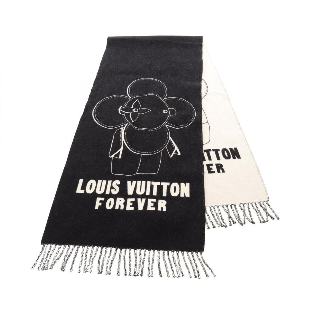 Louis Vuitton Vivienne City Scarf, Wool & Cashmere, Women's, Black/Ivory, MP2091: --- Catalog ---Category: SizeSize (LxW): 1.96m x 40cm / 77.16'' x 15.74''Category: DesignType: StoleColor: Black, IvoryGender: WomenMaterial: Wool , Cashmere Category: GeneralMPN: MP2091Brand: Louis V