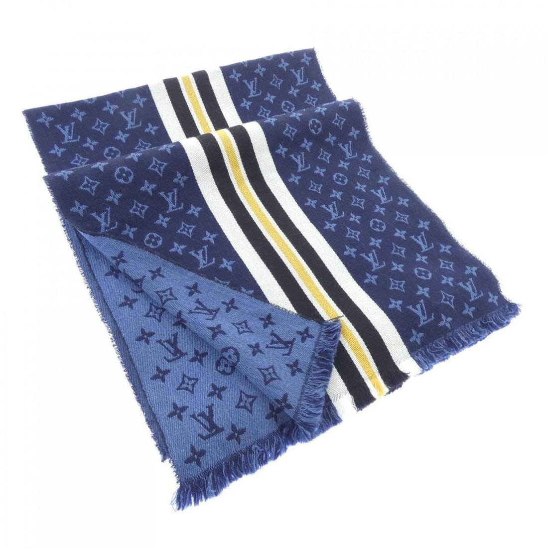 Louis Vuitton LOUIS VUITTON Echarpe LV Heritage M76825 Scarf: --- Catalog ---Category: SizeSize (LxW): 1.87m x 33cm / 73.62'' x 12.99''Category: DesignType: StoleColor: Navy, WhiteGender: MenCategory: GeneralMPN: M76825Brand: Louis Vuitton--- Item List ---Sectio