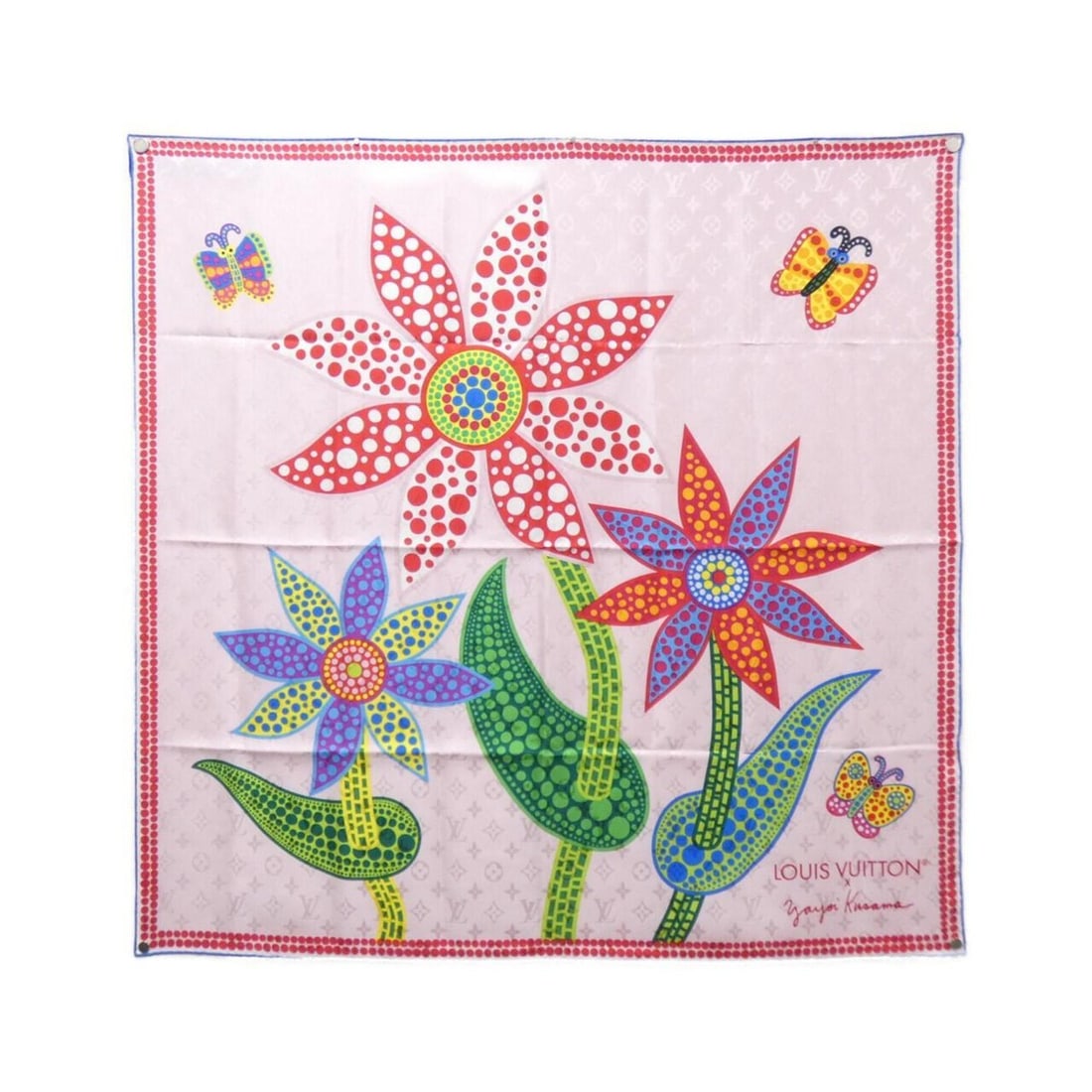Louis Vuitton (LV X YK) Carre Flower M78314 Scarf/Muffler: --- Catalog ---Category: SizeSize (LxW): 90cm x 90cm / 35.43'' x 35.43''Category: DesignType: ScarfColor: PinkGender: Men,WomenMaterial: Silk Category: GeneralMPN: M78314Brand: Louis Vuitton--- Item L