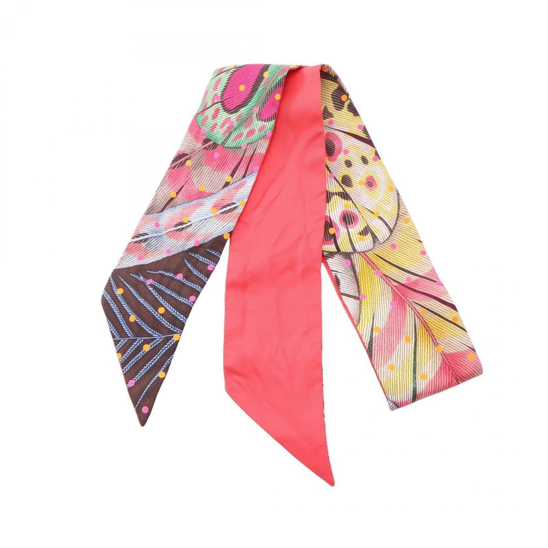 Hermes Twilly Plumetic Ribbon Scarf Muffler Silk Women's Pink Multicolor: --- Catalog ---Category: SizeSize (LxW): 84cm x 5cm / 33.07'' x 1.96''Category: DesignType: ScarfColor: Multi-color, PinkGender: WomenMaterial: Silk Category: GeneralBrand: Hermes--- Item List ---Sect