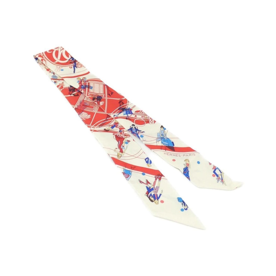 Hermes EX-LIBRIS LES PARISIENNE Twilly 063416S Scarf/Muffler (1 of 12)