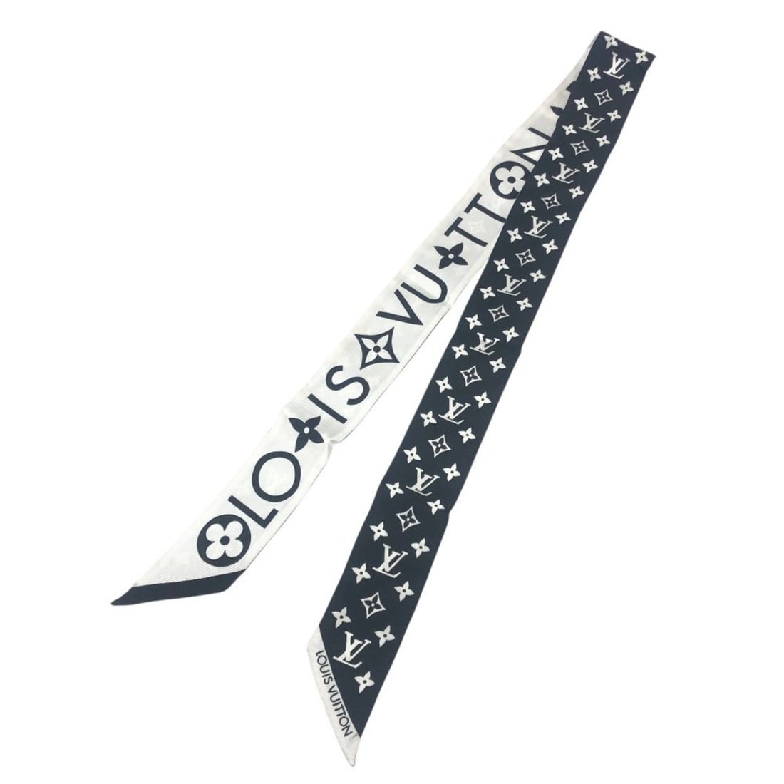 LOUIS VUITTON M90682 Bandeau BB Monogram Infinity Scarf/Muffler, Silk, Women's, Black x White: --- Catalog ---Category: SizeSize (LxW): 1.2m x 5cm / 47.24'' x 1.96''Category: DesignType: ScarfColor: Black, Monogram, WhiteGender: WomenMaterial: Silk Category: GeneralMPN: M90682Brand: Louis Vuitt