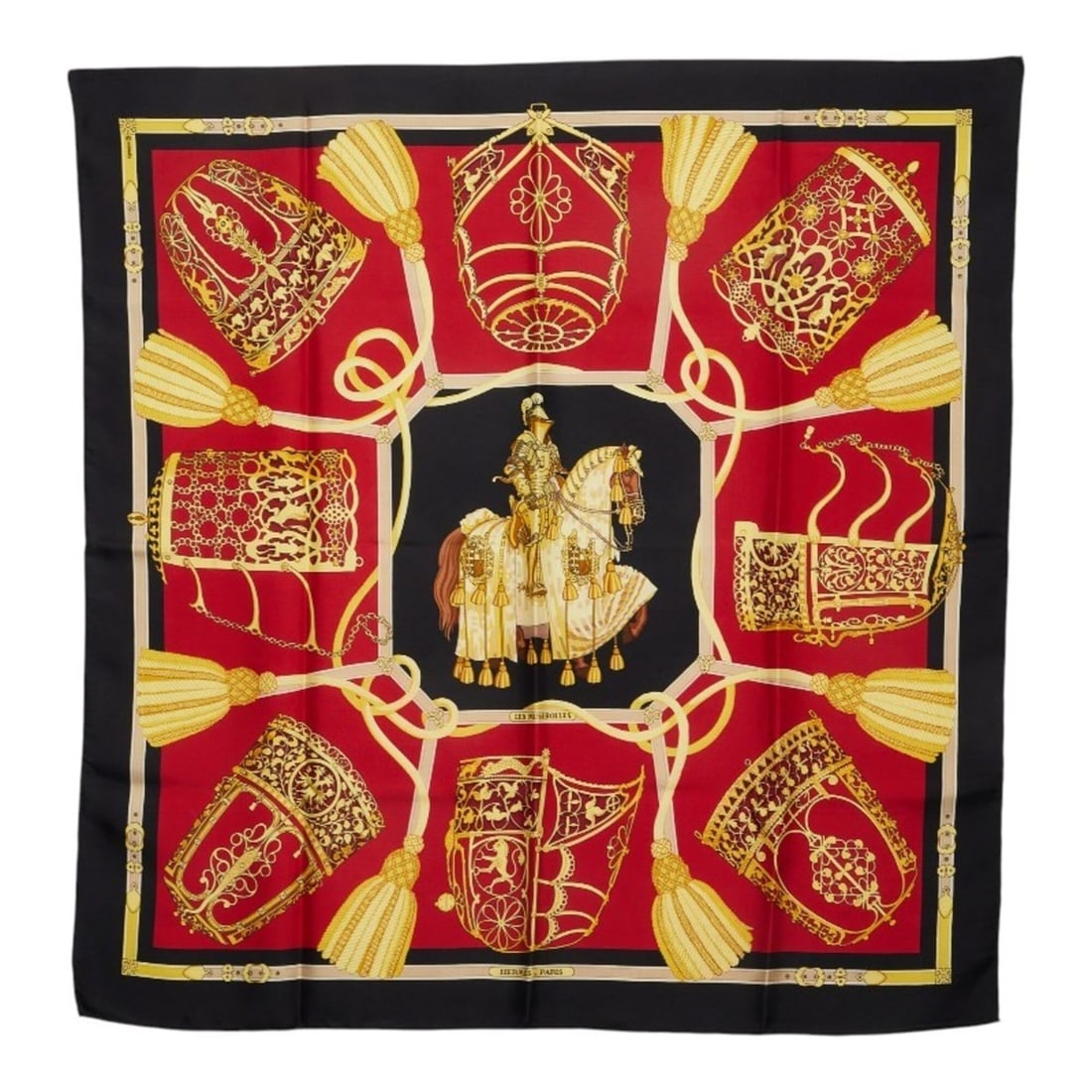 Hermes Carre 90 Nose Leather Scarf LES MUSEROLLES Muffler Black Red Multicolor Silk Women's HERMES: --- Catalog ---Category: SizeSize (LxW): 89cm x 87cm / 35.03'' x 34.25''Category: DesignType: ScarfColor: Black, Multi-color, Red colorGender: WomenMaterial: Silk Category: GeneralBrand: Hermes--- Ite