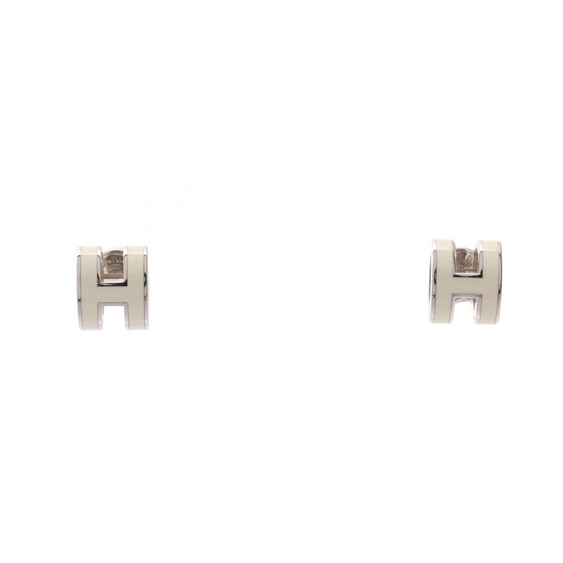 Hermes Mini Pop H Earrings - Metal Jewelry for Women, Silver/White Tones: --- Catalog ---Category: SizeSize (HxWxD): 9.00mm x 7.00mm / 0.35'' x 0.28''Category: DesignType: Stud earringsColor: Silver, WhiteGender: WomenMaterial: MetalCategory: GeneralBrand: Hermes--- Item Li