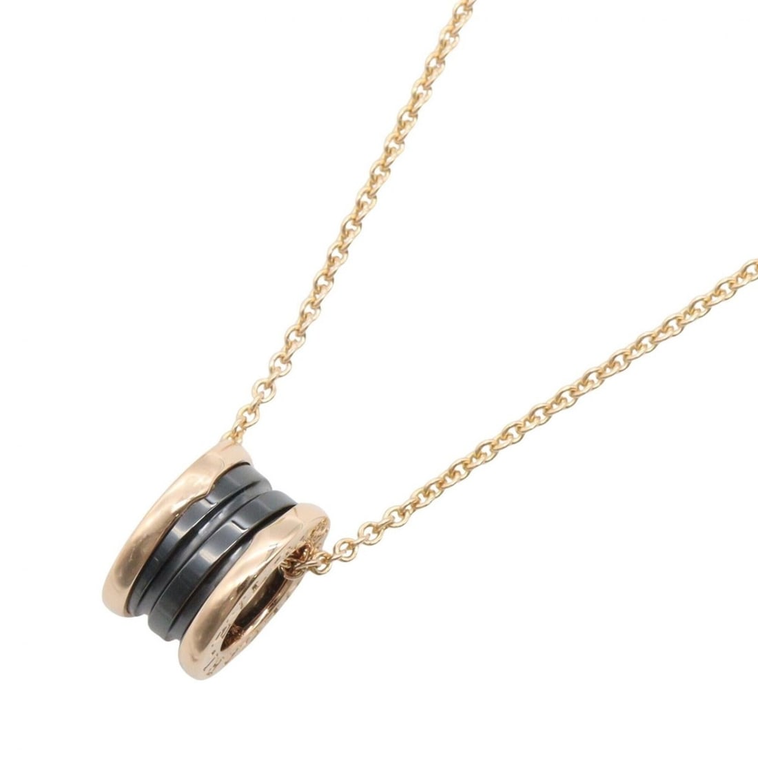 BVLGARI B-zero1 Necklace, Ceramic Jewelry, 18KPG (Pink Gold), Ceramic, Men's/Women's, Gold/Black,: --- Catalog ---Category: SizePendant Size: 14mm x 9mm / 0.55'' x 0.35''Neck Circumference: 38.5 cm - 45.5 cm / 15.15'' - 17.91''Category: DesignColor: Black, GoldGender: Men,WomenMaterial: Ceramic, Pi