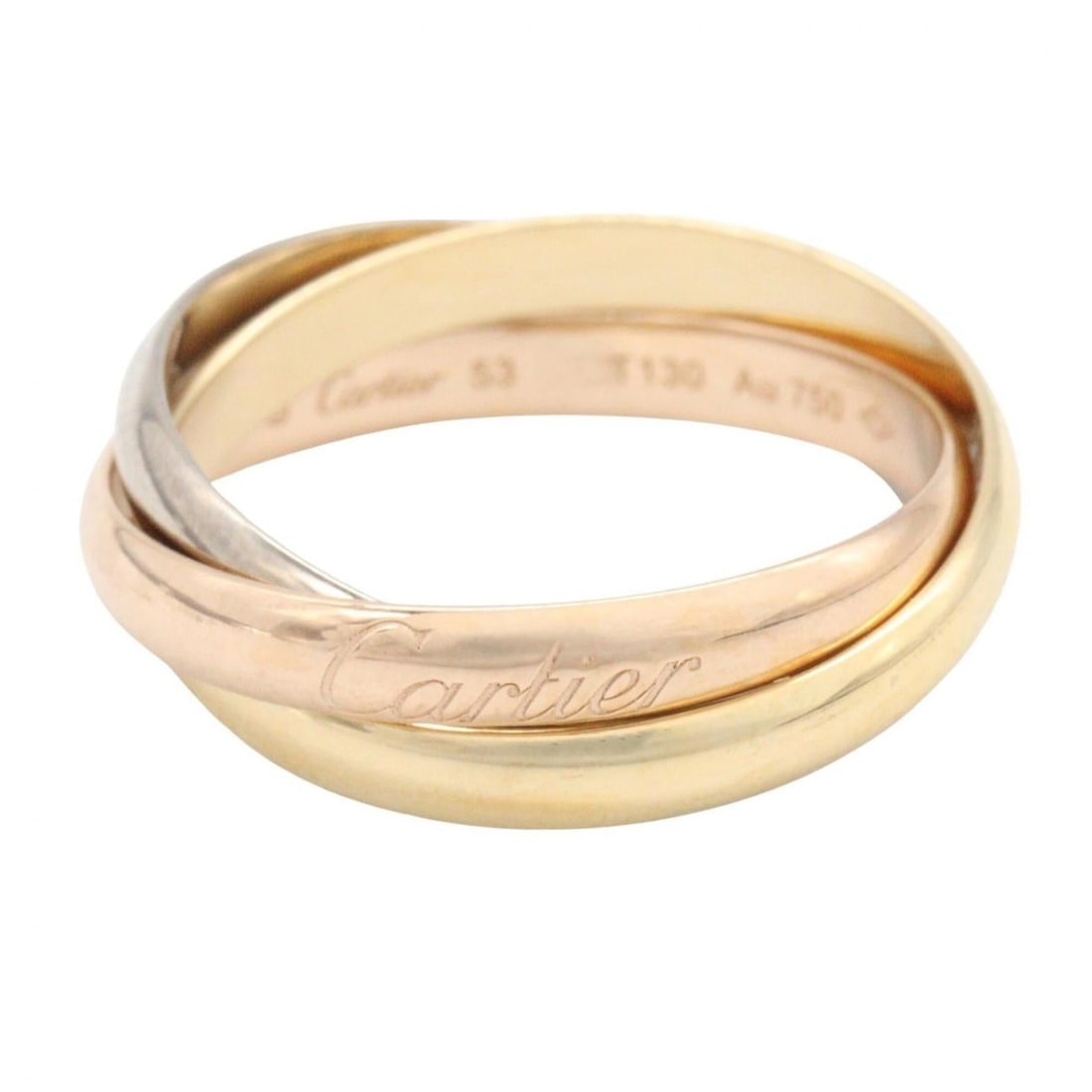 Cartier Trinity Ring - Ring/Finger Jewelry 18K (Yellow Gold), 18KWG (White 18KPG (Pink Gold) Women's: --- Catalog ---Category: SizeJP Size: 12.5US Size: 6.5Category: DesignType: Band ringColor: Gold, SilverGender: WomenMaterial: Pink gold (18K), White gold (18K), Yellow gold (18K)Category: GeneralBran
