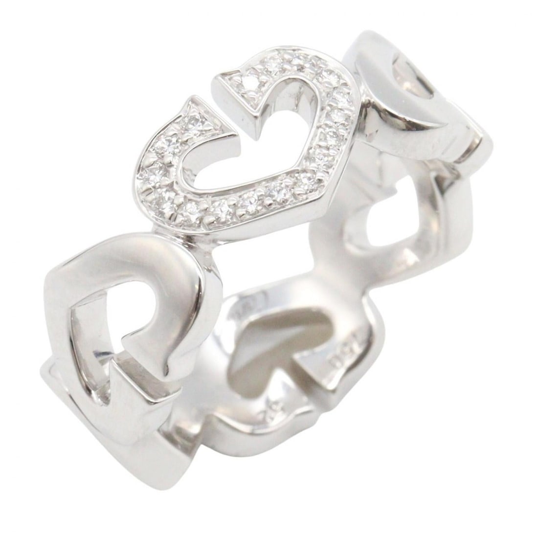 Cartier C Heart Diamond Ring, 18K White Gold (18KWG), Silver/Clear Tone, Women's Jewelry, B4041552: --- Catalog ---Category: SizeJP Size: 11US Size: 6Category: DesignType: Band ringColor: Clear, WhiteGender: WomenMaterial: White gold (18K)Category: GeneralMPN: B4041552Brand: Cartier--- Item List ---