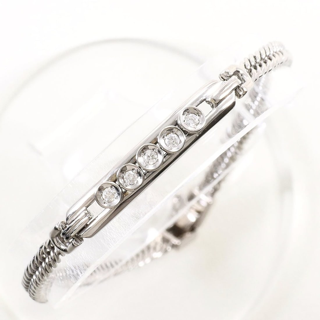 K14 14K WG White Gold Bracelet with 0.11ct Diamond, Certificate of Authenticity, Total Weight 7.4g,: --- Catalog ---Category: SizeLength: 18.5cm / 7.28''Weight: 7.4g / 0.26oz.Category: DesignType: Charm braceletColor: White goldMetal: White GoldStone: DiamondGender: WomenMaterial: White gold (14K)Met