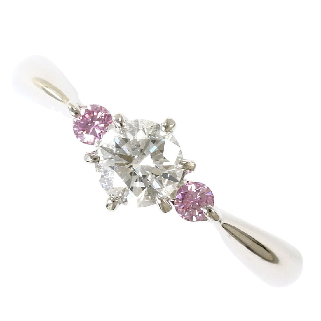 PT900 Platinum Ring with 0.304ct Diamond and 0.06ct Pink (SI1 clarity, certified), Total Weight: --- Catalog ---Category: SizeWidth: 5mm / 0.2''Weight: 2.8g / 0.09oz.JP Size: 7.5US Size: 4Category: DesignType: Band ringColor: PlatinumMetal: PlatinumStone: DiamondGender: WomenMaterial: Platinum 90