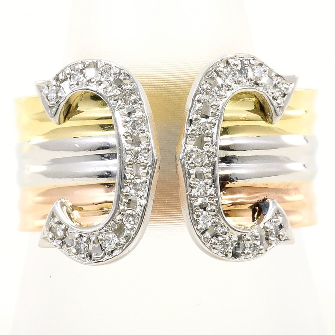 PT900 Platinum 18K Yellow Gold Ring with 0.12ct Diamond, Certificate of Authenticity, Total Weight (1 of 11)