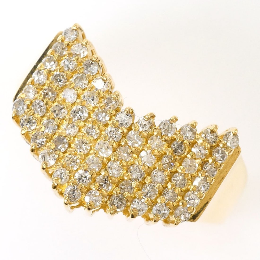 18K (18-karat) Yellow Gold Ring with 0.50ct Diamond, Certificate of Authenticity, Total Weight 4.3g,: --- Catalog ---Category: SizeWidth: 9mm / 0.35''Weight: 4.3g / 0.15oz.JP Size: 12US Size: 6.5Category: DesignType: Band ringColor: Yellow goldMetal: GoldStone: DiamondGender: WomenMaterial: Yellow gol