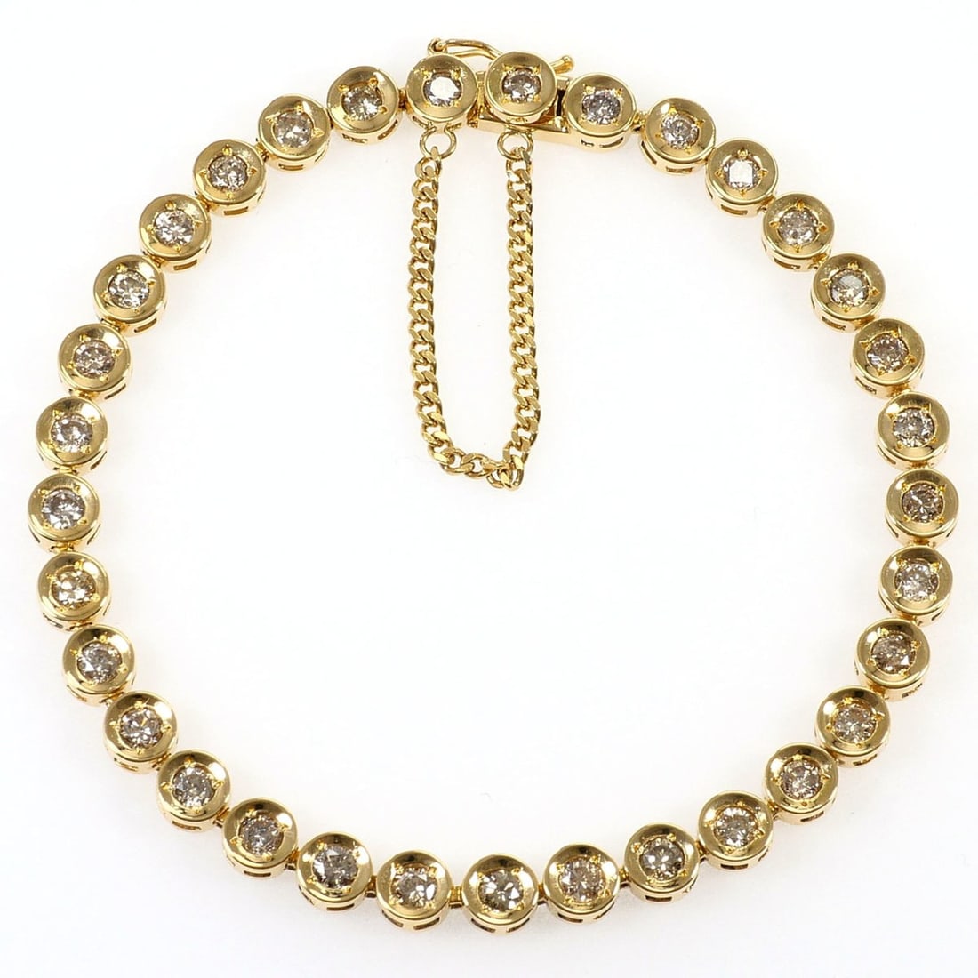 18K (18-karat) Yellow Gold Bracelet with Brown Diamonds, 3.00ct, Certificate of Authenticity, Total (1 of 8)