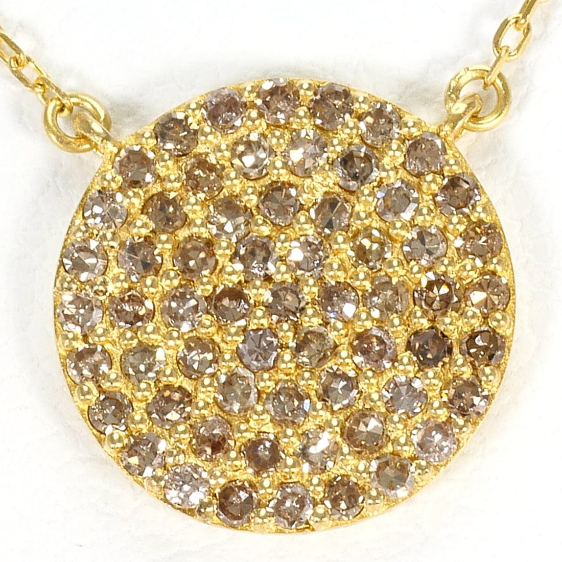 18K (18-karat) Yellow Gold Necklace with Brown Diamond (0.36ct), Total Weight 2.2g, 40cm, Jewelry: --- Catalog ---Category: SizeWeight: 2.2g / 0.07oz.Pendant Size: 10mm x 10mm / 0.39'' x 0.39''Neck Circumference: 40 cm / 15.74''Category: DesignColor: Brown, Yellow goldMetal: GoldStone: DiamondGende